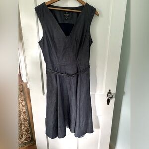 Adrianna Papell Chambray Belted Dress Size 12 EUC